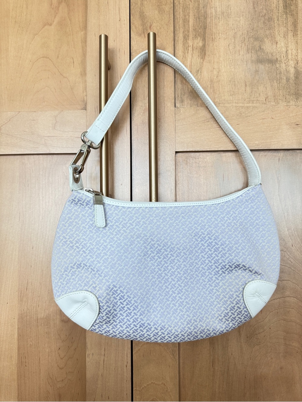 Talbots Lavender-Pattern Crescent Shoulder Bag